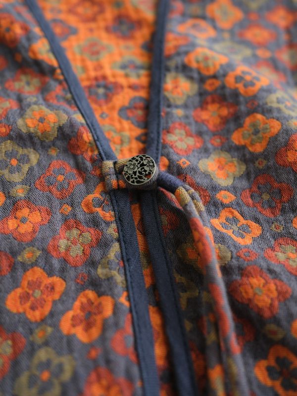 燕燕~棉麻商品~全棉提花開襟衫 幾何撞色提花小外套.  ab2322701 