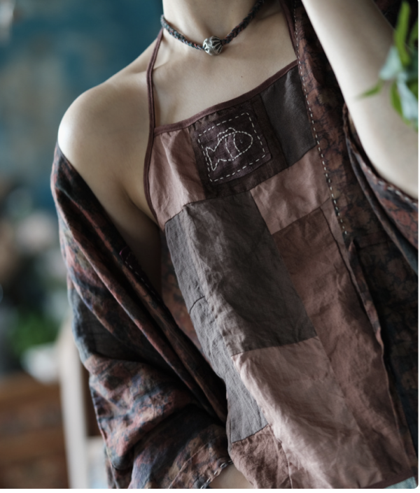 燕燕~復古水洗苧麻寬鬆襯衫 文藝穿搭開襟衫 ab204001 (可搭一套） 