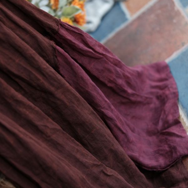 燕燕~春季新款  純亞麻拼接文藝復古百搭雙層長裙    ab206201 