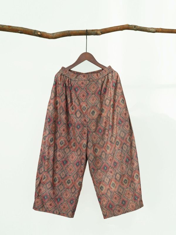 燕燕~復古印花磨毛撞擊色盤扣棉服外套 以及同花色長褲 （可搭成套裝） ab2540101 