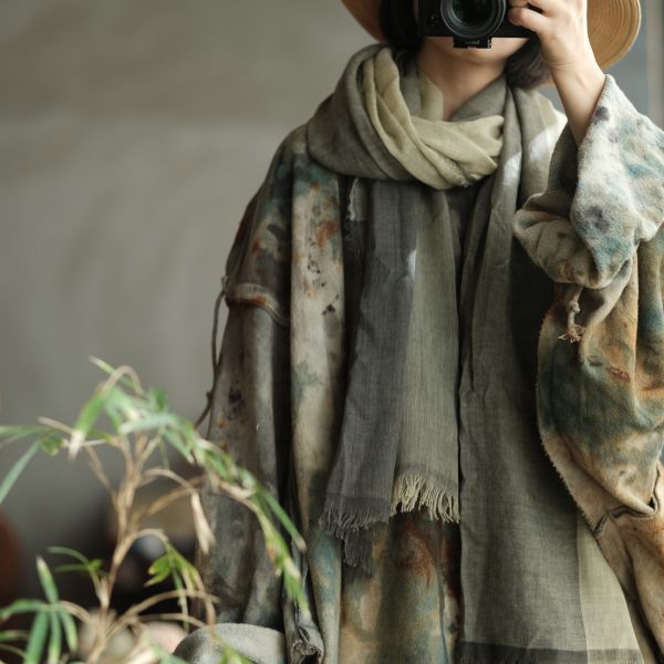 燕燕～復古文藝減齡氣質百搭圍巾披肩    abW06701 