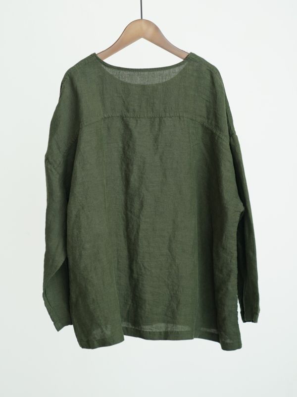 燕燕～亞麻～秋季簡約氣質百搭圓領套頭襯衫 打底寬鬆上衣  ab2526401 