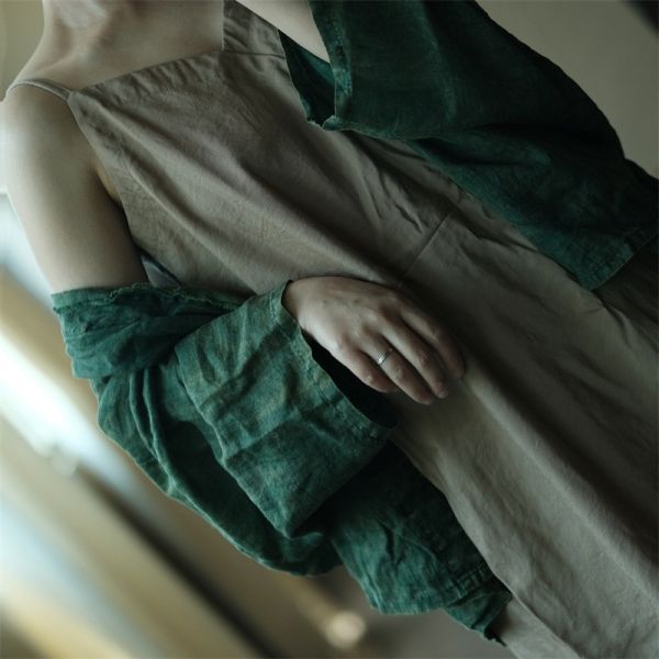 燕燕~文藝復古寬鬆打底吊帶裙 洋裝 ab204501 