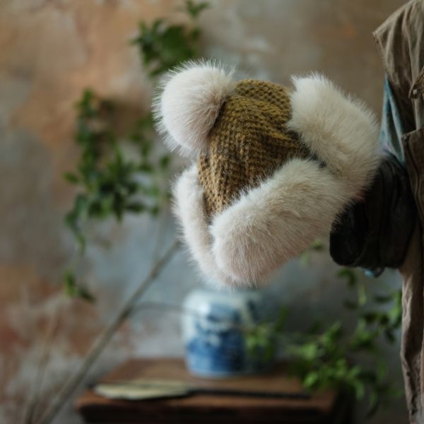 燕燕~復古文藝費爾島針織毛帽  abM02501 