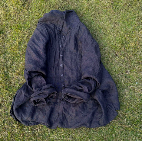 燕燕~秋冬新款 寬鬆加厚苧麻高領開襟衫 上衣 