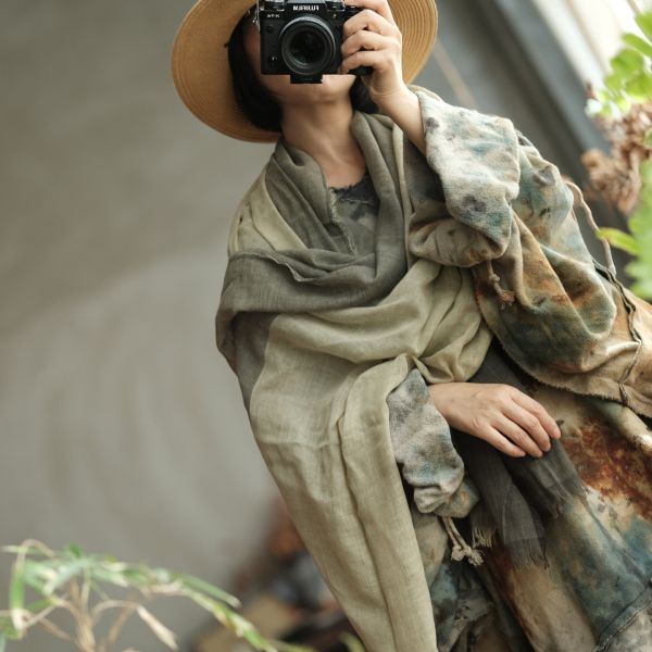 燕燕～復古文藝減齡氣質百搭圍巾披肩    abW06701 