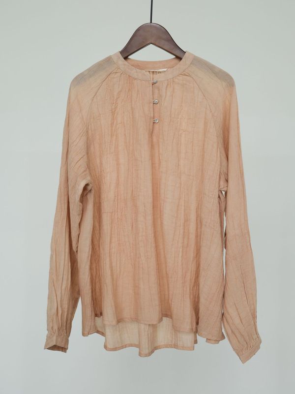 燕燕~棉麻商品~早秋款 皺麻文藝休閒做舊寬鬆立領上衣 長袖襯衫 ab2318901 