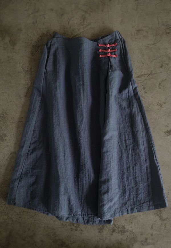 燕燕~不規則設計 中國風盤扣顯瘦長裙  ab1913501 