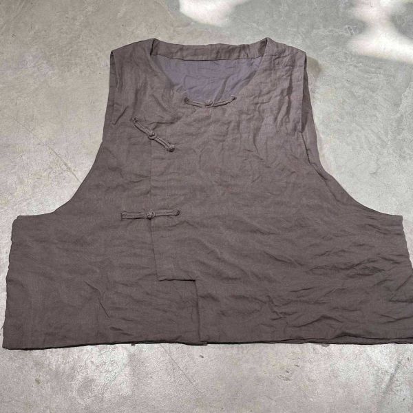 燕燕~秋冬新款 加厚苧麻雙層復古盤扣背心 ab27901 