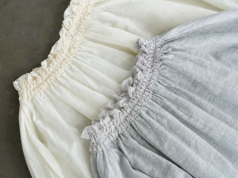 燕燕～復古花苞鬆緊領雙層棉襯衫 田園天然舒適喇叭袖上衣 ab2531201 