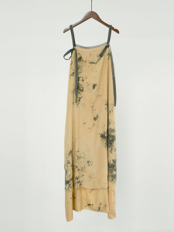 燕燕~絲綿  復古高品質潑墨印花 吊帶長裙 洋裝 連身裙   ab2420801 