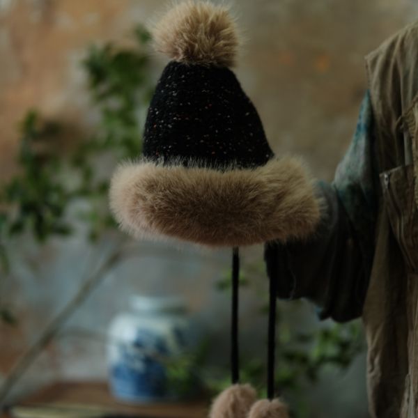 燕燕~復古文藝費爾島針織毛帽-2 