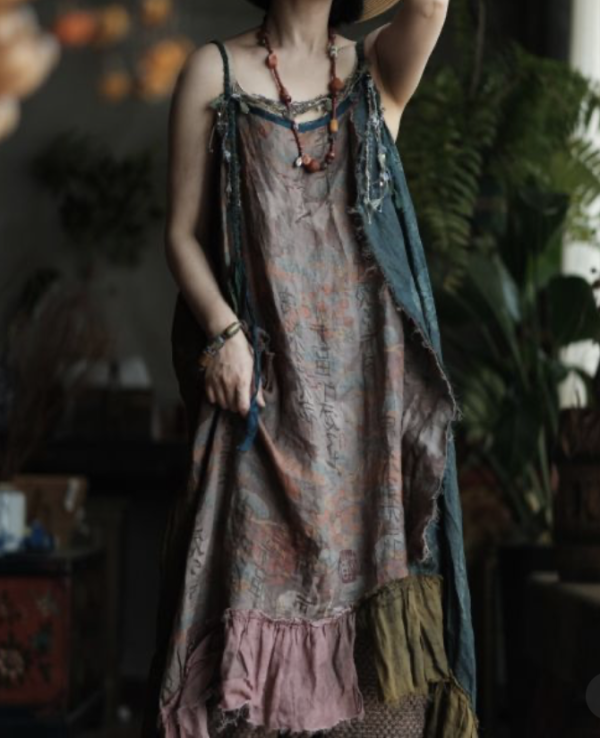 燕燕~棉麻商品~植物染背心＋長洋＋外套 3件一套（長袖套裝） 