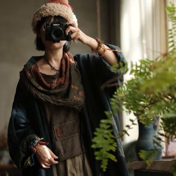 燕燕~復古文藝拼色布三角巾圍巾頭巾  abW07501 