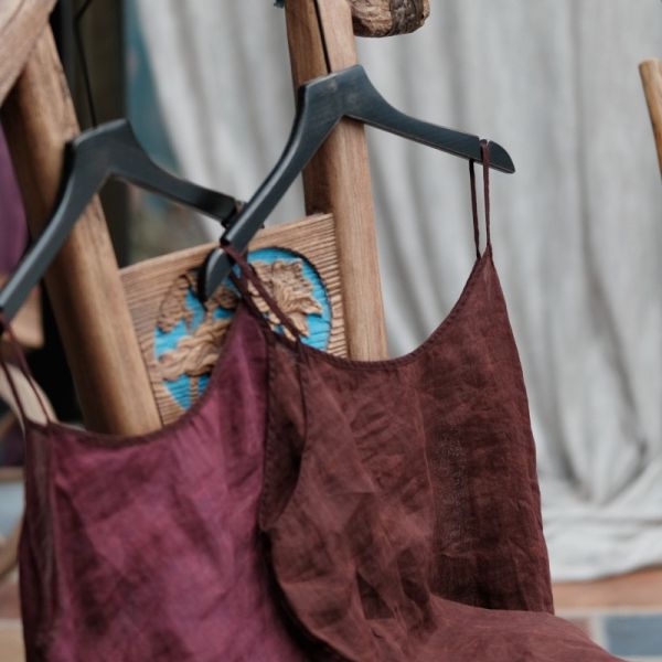 燕燕~春季新款 苧麻. 寬鬆吊帶毛邊背心。ab205001 