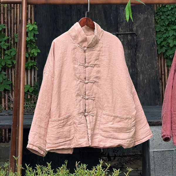 燕燕~大口袋手工盤扣文藝棉衣 復古棉服短外套棉襖外套 