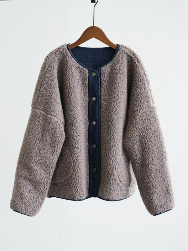 燕燕~秋冬款 提花仿羊羔絨加厚棉衣新中式懷舊兩穿寬鬆保暖背心 外套 ab2532401 