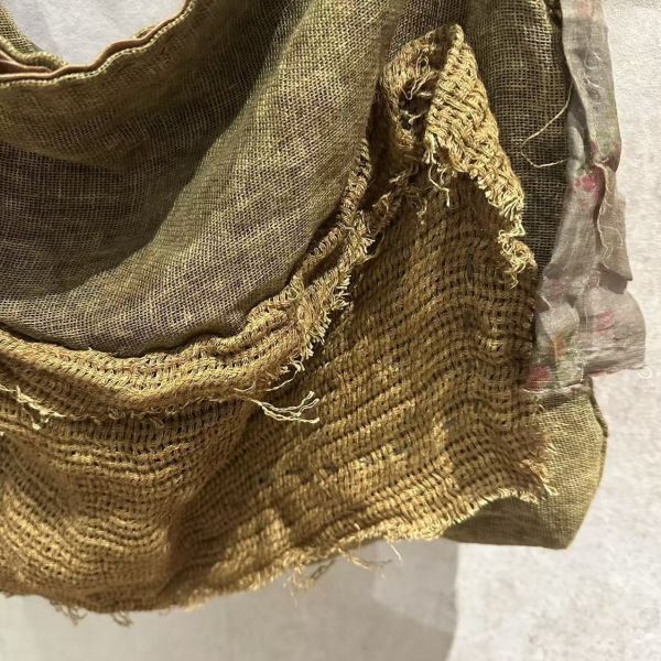 燕燕~苧麻亞麻拼布復古托特大包斜背包 