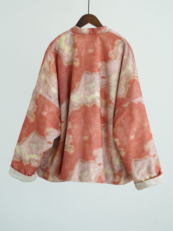 燕燕~文藝溫婉（正反兩穿）寬鬆新年棉衣 斜襟加厚外套茶服外套 abM2541401 （此件商品不退換） 