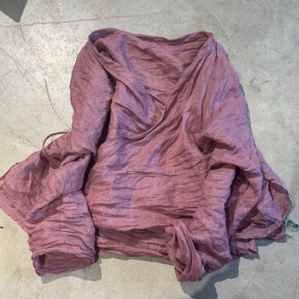 燕燕~亞麻~文藝復古斜襟繫帶小衫 上衣 襯衫 外套 