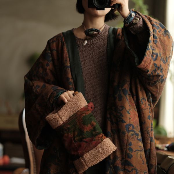 燕燕~秋冬新款 復古風夾棉羊羔毛冬季保暖暖手筒 abSC07801 