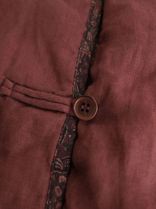 燕燕~棉麻商品~亞麻 復古立領加厚棉衣 對襟夾棉外套.    ab2322101 