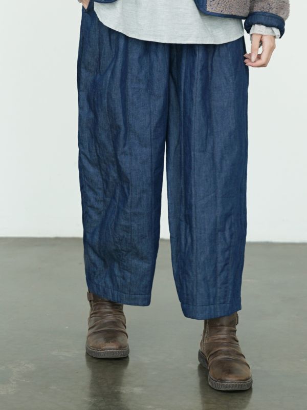 燕燕～冬季保暖牛仔直筒褲九分褲 復古懷舊加厚棉褲靴褲 ab2532201 