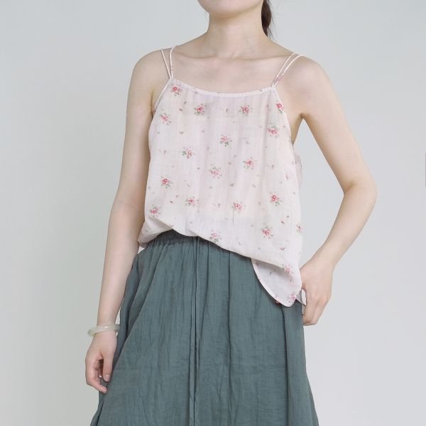 燕燕~棉麻商品~ 夏季2 復古碎花吊帶背心  ab2317601 