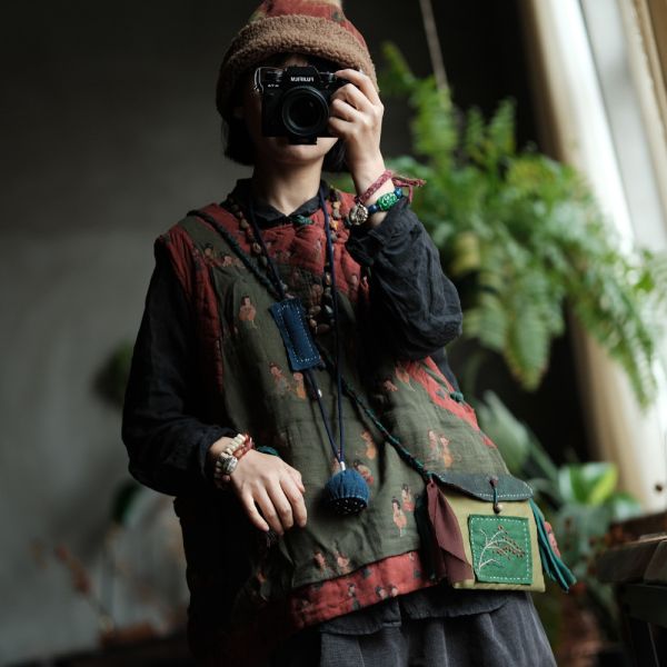 燕燕~斜跨翻蓋拼布手工夾棉百搭包包 SC07001 