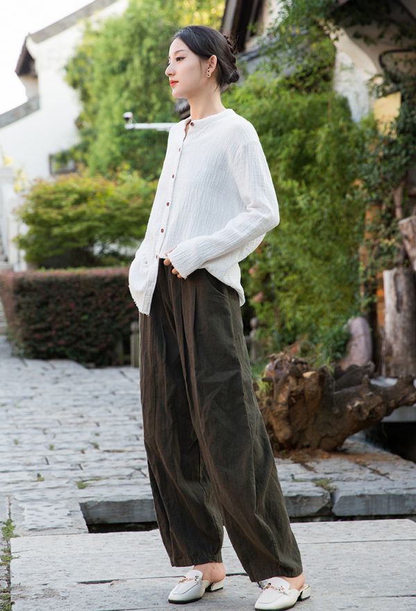 燕燕~春夏新品 棉麻 砂洗柔軟百搭有型文藝上衣 襯衫 長袖棉麻衫 