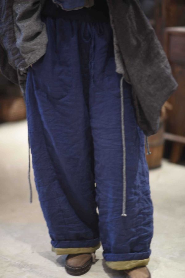 燕燕～ 加厚亞麻夾棉休閒棉褲 長褲 ab25101 