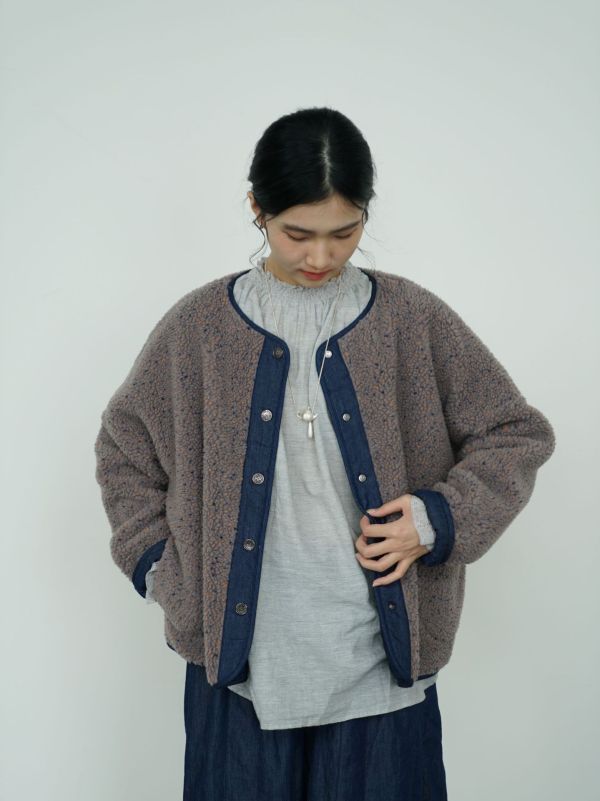 燕燕~秋冬款 提花仿羊羔絨加厚棉衣新中式懷舊兩穿寬鬆保暖背心 外套 ab2532401 