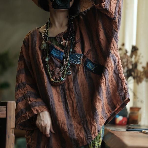 燕燕~小眾穿搭斜襟圓領T恤上衣  ab224601 