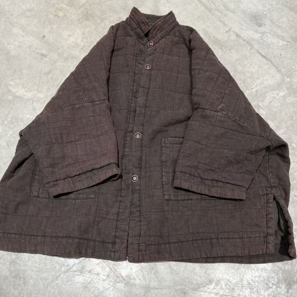 燕燕～雙層夾棉方格線大版棉衣外套 (此件商品不退換） 