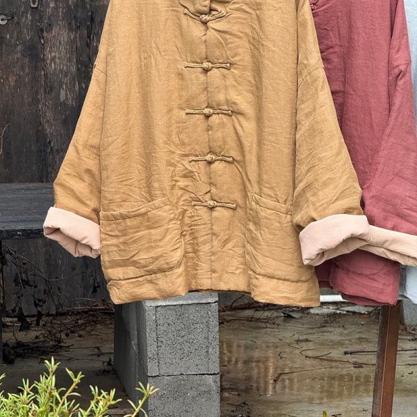 燕燕~大口袋手工盤扣文藝棉衣 復古棉服短外套棉襖外套 