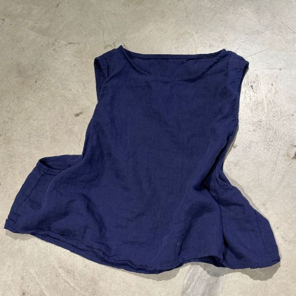 燕燕～早秋款。水洗亞麻  文藝復古軟糯圓領套頭坎肩背心 