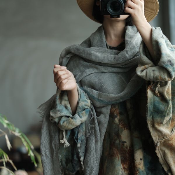 燕燕～復古文藝減齡氣質百搭圍巾披肩    abW06701 