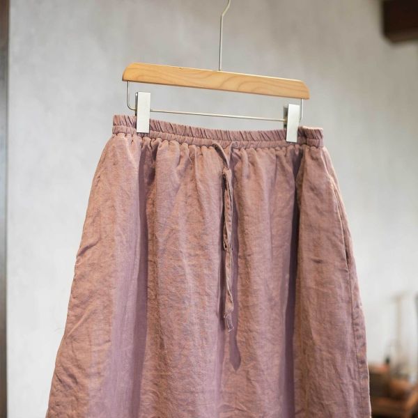 燕燕~秋冬款 砂洗亞麻百搭文藝氣質 寬鬆休閒保暖長裙 