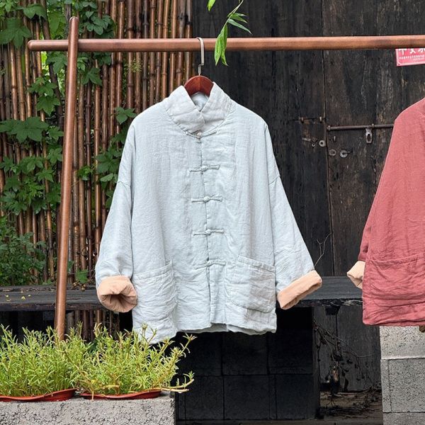 燕燕~大口袋手工盤扣文藝棉衣 復古棉服短外套棉襖外套 