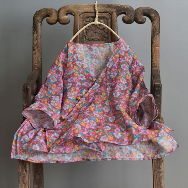 燕燕燕~棉麻商品~日系森林系~苧麻材質襯衫 春夏款盤扣七分袖棉麻衫 (低價回饋買家） 