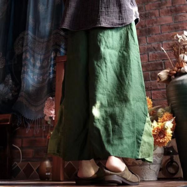 燕燕～純亞麻 做舊雪花洗色織大擺長裙。ab203501 