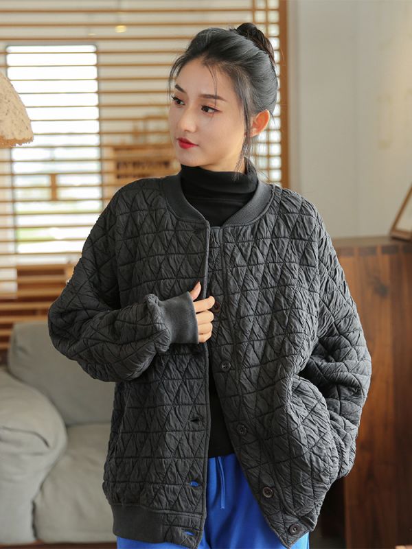 燕燕~棉麻商品~ 冬季新品   寬鬆顯瘦夾棉加厚外套 