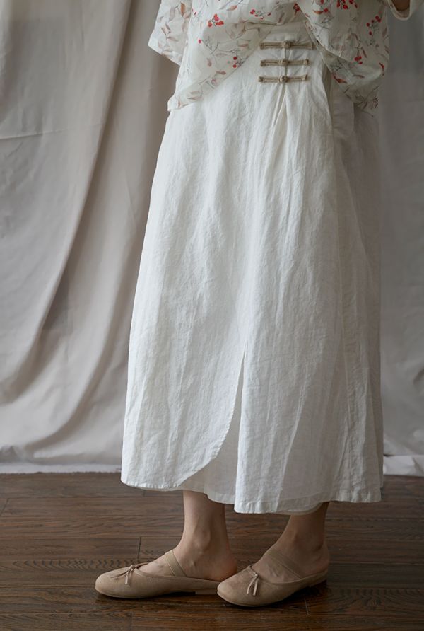 燕燕~不規則設計 中國風盤扣顯瘦長裙  ab1913501 