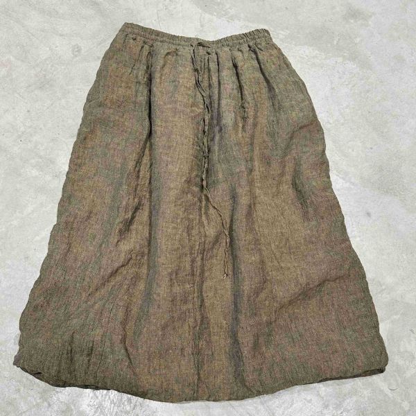 燕燕~秋冬新款 色織亞麻雙層棉長裙 