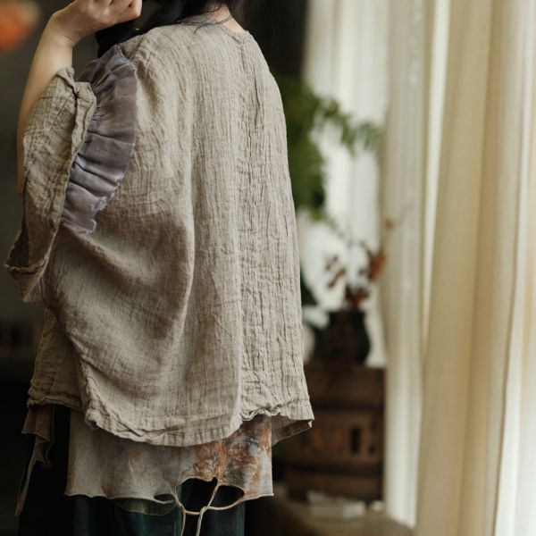 燕燕~復古文藝寬鬆套頭小衫襯衫 T恤 ab237401 (此件不退換） 