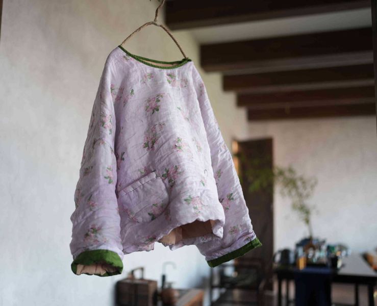 燕燕~超柔苧麻 高溫水洗小棉衣寬鬆女裝棉服上衣 