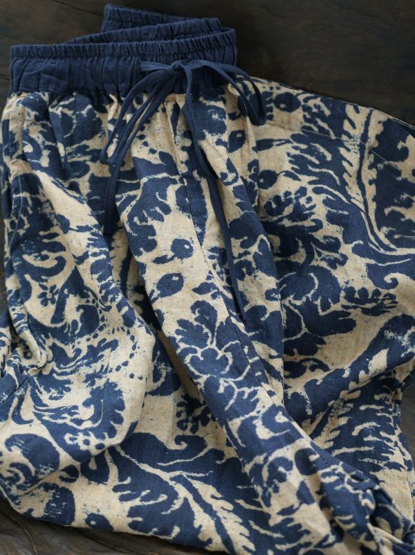 燕燕~文藝亞麻直筒褲 復古禪意簡約九分亞麻褲.  ab2520001 