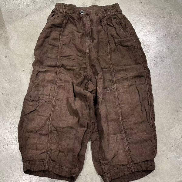 燕燕～秋冬款~雙層厚實復古做舊寬鬆闊腿休閒長褲 