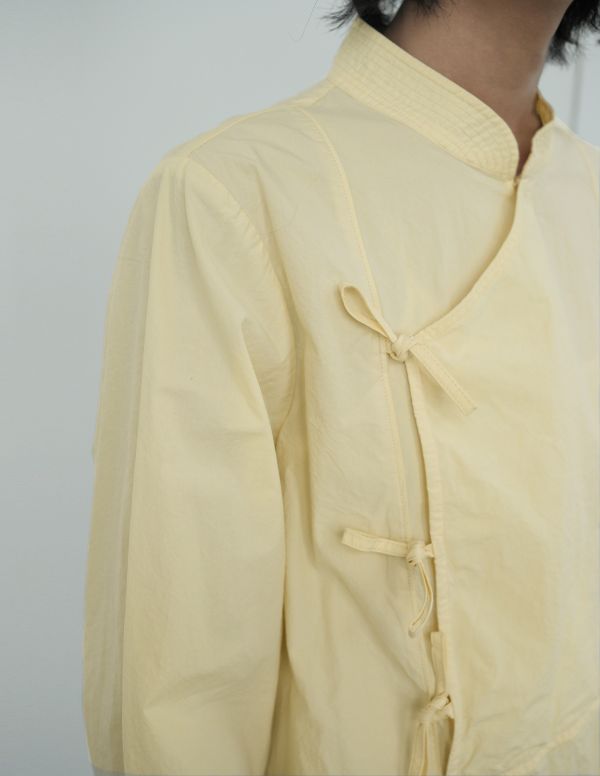 燕燕～有機棉。新中式斜襟繫帶斜襟長襯衫 上衣 洋裝 連身裙 