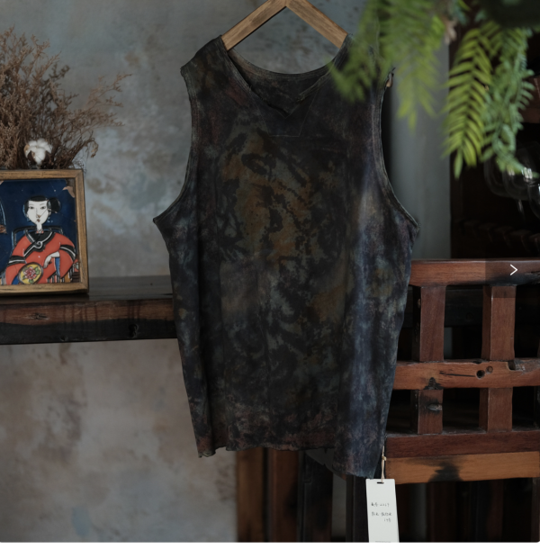 燕燕~棉麻商品~復古植物染棉質V領背心 ab236901 